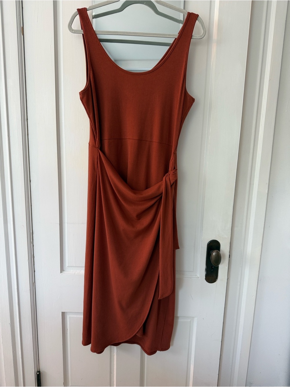 Rust Knit Tank Dress with Side Knot size XLP